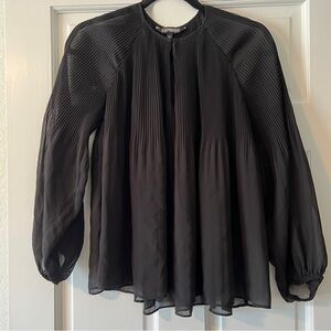 Express Women's Black Pleated Blouse